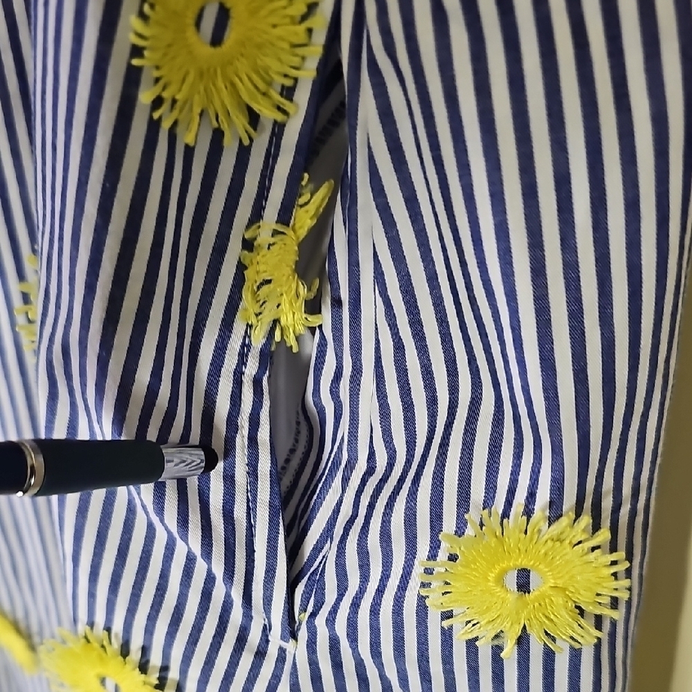 Lou & Grey Blue and White Striped Dress with Yellow Accents - Picture 6 of 8